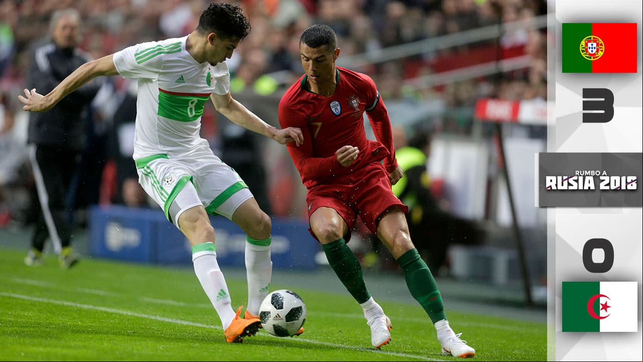 Portugal venció claramente a Argelia en el último amistoso antes del Mundial de Rusia 2018.