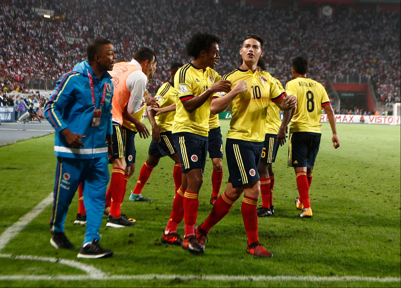 13. Colombia (Conmebol): 1095 puntos [Clasificada a Rusia 2018]