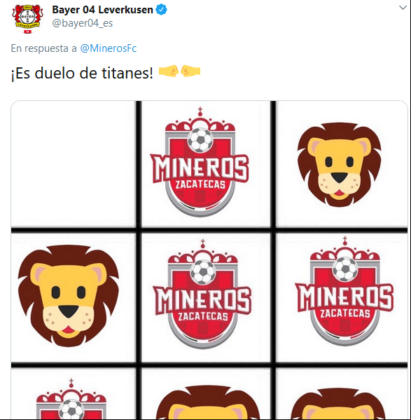 Mineros de Zacatecas vs. Bayer Leverkusen jugaron 'gato' en Twitter.
