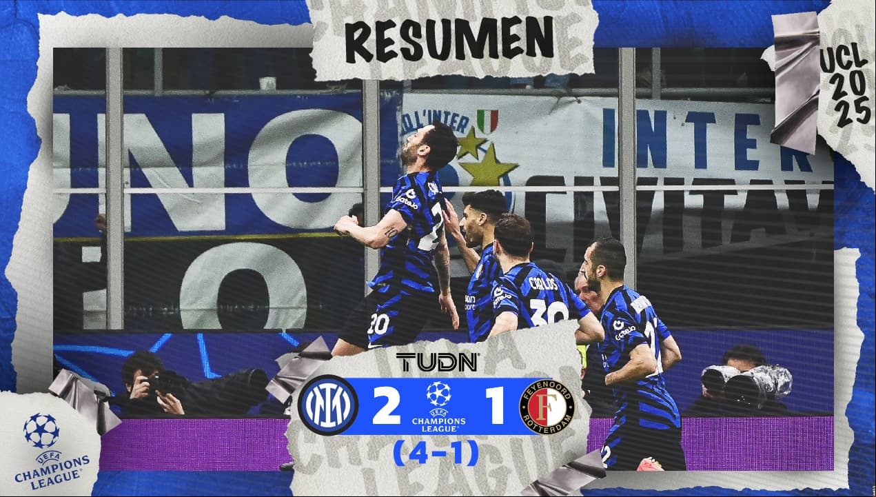 Resumen: Inter de Milan vs. Feyenoord, goles, marcador de Octavos de Final Champions League