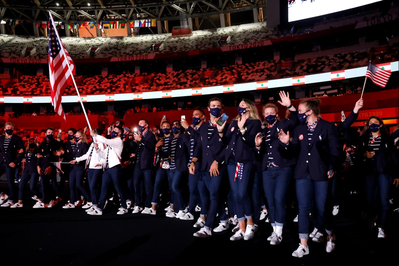 Estados Unidos dijo presente en la ceremonia inaugural, fue una de las últimas delegaciones en aparecer pero también de las más numerosas.