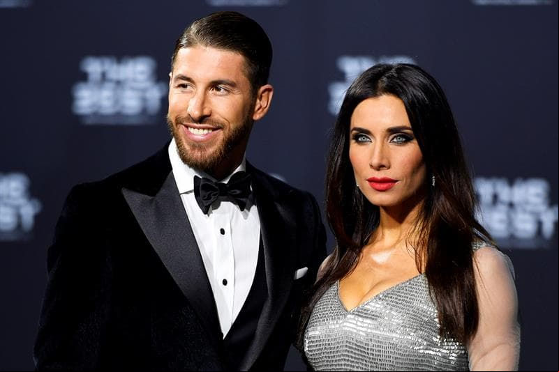 El jugador de Real Madrid Sergio Ramos y su esposa.
