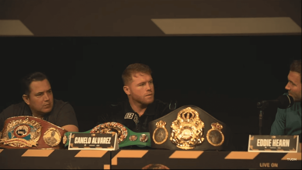 Conferencia de prensa de la trilogía entre el mexicano Saúl 'Canelo' Álvarez y el kazajo Gennady Golovkin 'GGG' en Los Angeles.