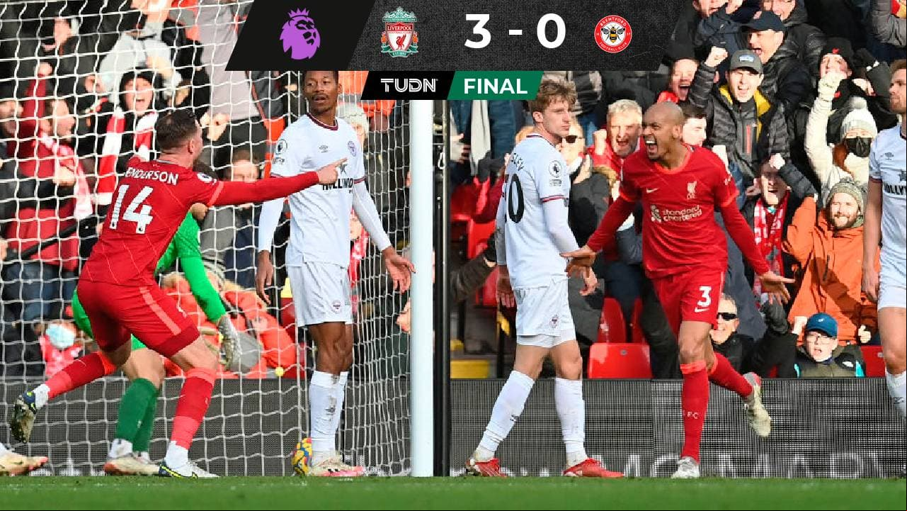 Liverpool goleó al Brentford y ahora es segundo en la Premier League


