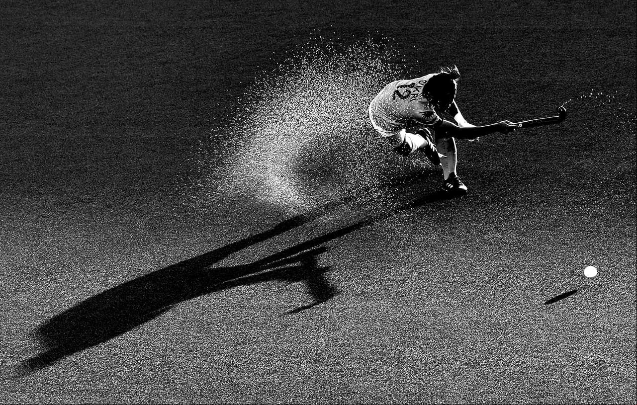 Postales que muestran una visión alternativa del deporte con una imagen única y artística captada por las cámaras fotográficas. Hockey sobre cesped en los Juegos de Commowealth.