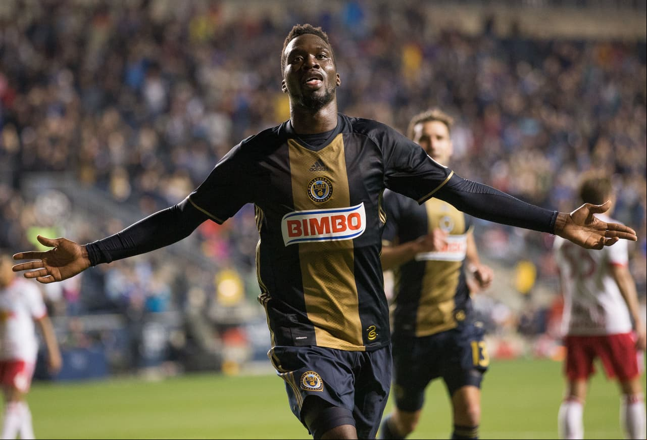 Tres goles en 15 minutos. C.J. Sapong fue el protagonista absoluto del 3-0 de Philadelphia Union frente a los Red Bulls. (USA Today Images)