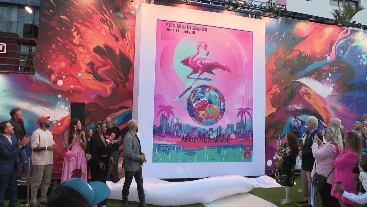 Miami recurre al rosa en póster oficial para Mundial 2026