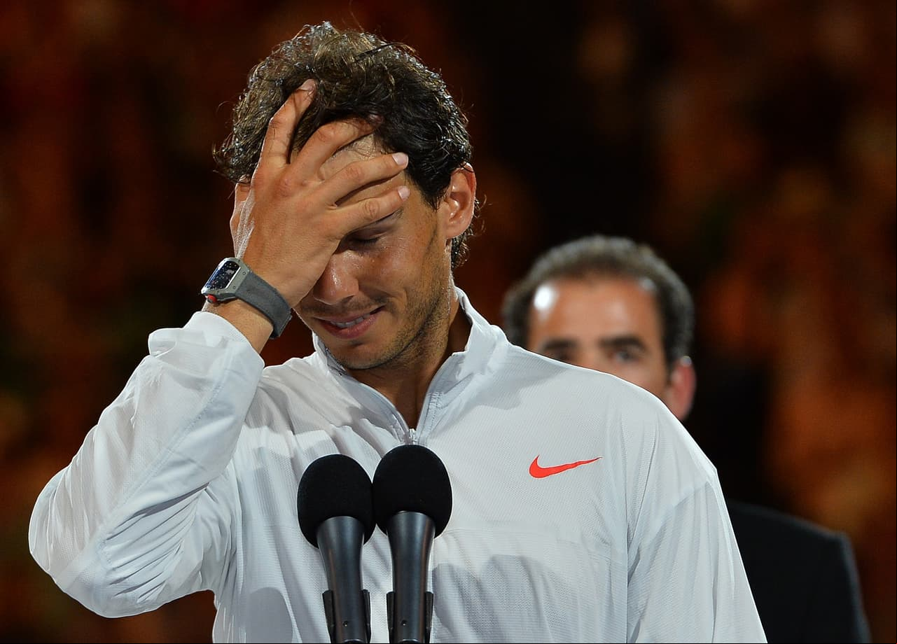 Al propio Rafael Nadal le ganaron las emociones luego de perder la final del Australian Open 2014 ante el suizo Stanislas Wawrinka.