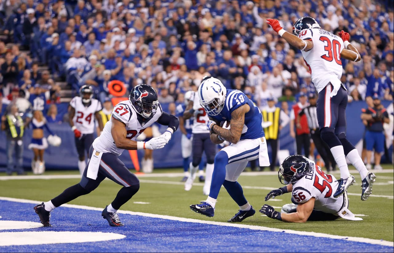 Los Houston Texans vencieron 16-10 a los Indianapolis Colts por lo que ahora son líderes de la División Sur en la Conferencia Anericana.