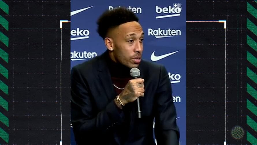 Aubameyang dijo que sueña con jugar muchos años en el Barcelona 