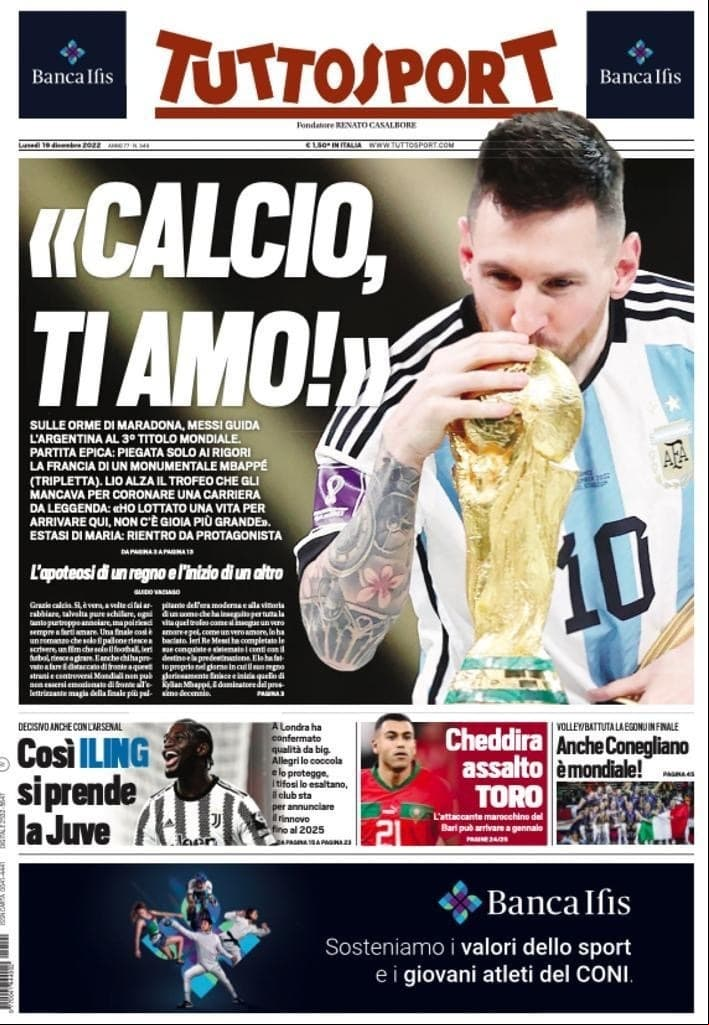 Las portadas de Argentina campeón en Qatar 2022