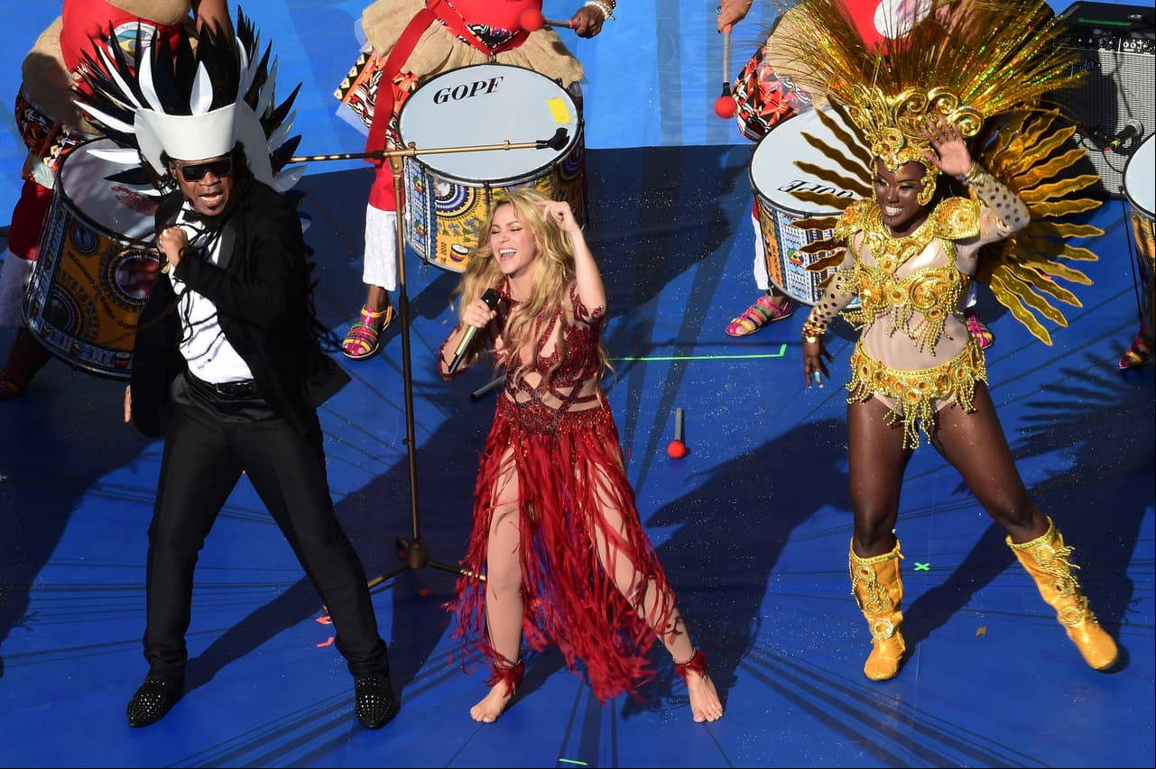 <b>Shakira</b>: con dos éxitos en los mundiales, la colombiana regresó junto a Carlinhos Brown con ‘La la la’. 
<br>