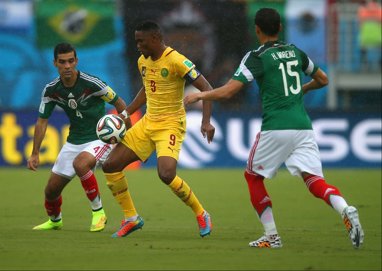 En Brasil 2014, Eto'o se convierte en uno de los tres jugadores africanos en disputar cuatro mundiales (debutó en Francia 98). Los otros dos son sus compatriotas Rigobert Song y Jacques Songo'o.