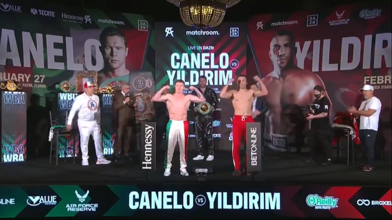 Avni Yildirim y Saúl ‘Canelo’ Álvarez detuvieron la báscula en las 167.6 libras. El Hard Rock Stadium podrá recibir hasta 15 mil aficionados para atestiguar el prometedor combate.