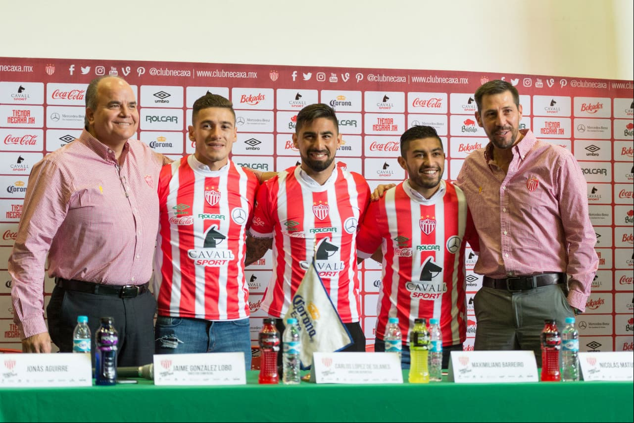 Necaxa presentó a
<b> Jonás Aguirre, Nicolás Maturana y Maximiliano Barreiro</b> como sus refuerzos para el Clausura 2017.