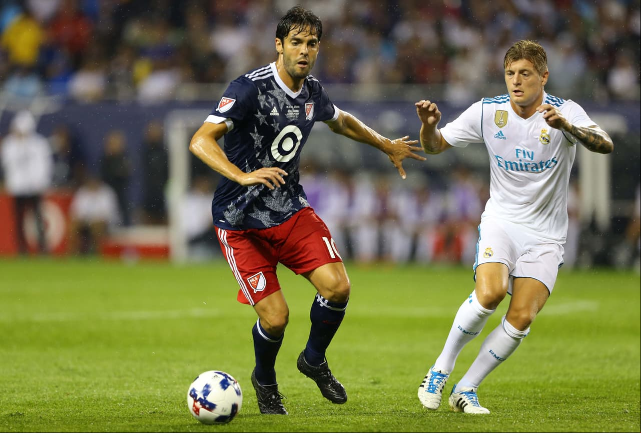 Kaká tuvo la ocasión de reencontrarse con algunos de sus antiguos compañeros en el Real Madrid. (USA Today Images)