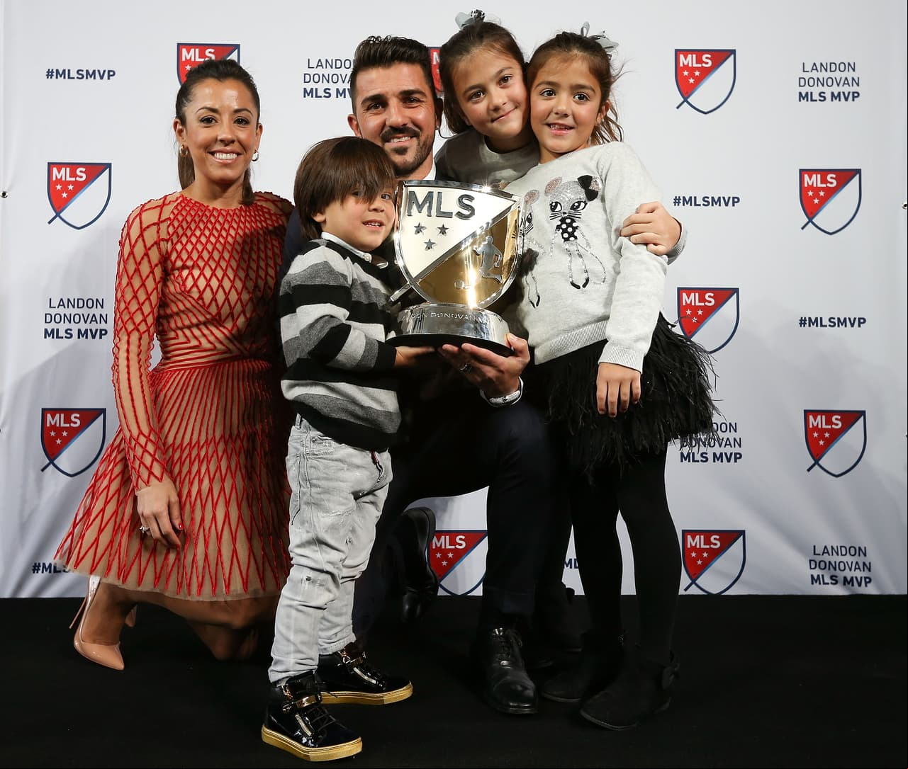 David Villa y Patricia González - Se casaron en 2003 después de ser novios durante toda su adolescencia. Tienen tres hijos.