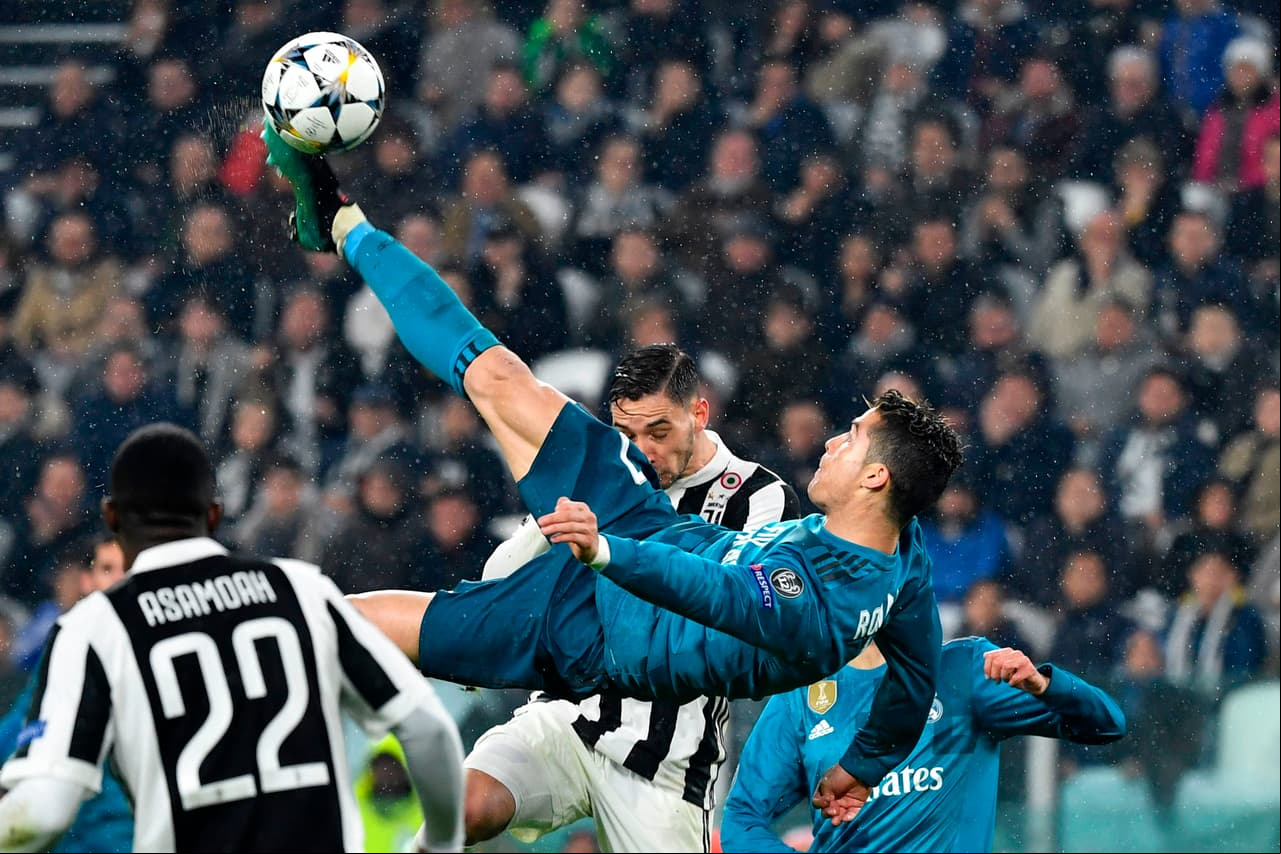 <b>Cristiano Ronaldo (Real Madrid) - </b>en los cuartos de final de la Champions League, el portugués marcó doblete y una de sus anotaciones fue esta de chilena, a centro de Dani Carvajal.