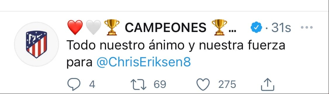 El mundo entero reacciona ante la situación de pérdida de conocimiento del mediocampista danés durante su debut en la Euro 2020.