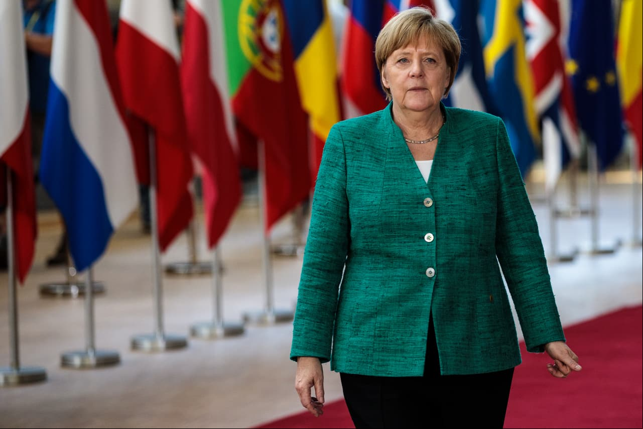 BRUSSELS, BELGIUM - JUNE 28: German Chancellor Angela Merkel arrives at the Council of the European Union on the first day of the European Council leaders' summit on June 28, 2018 in Brussels, Belgium. The European Council is meeting for two days to discuss issues related to Brexit and immigration. (Photo by Jack Taylor/Getty Images)