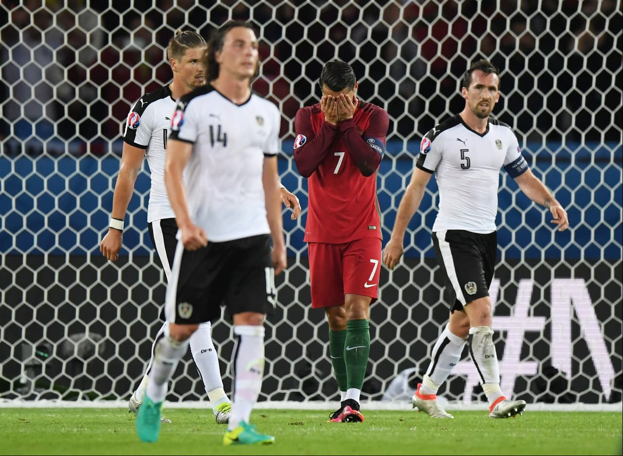 En su segundo partido de fase grupal empató 0-0 con Austria. Cristiano Ronaldo falló un penal.
